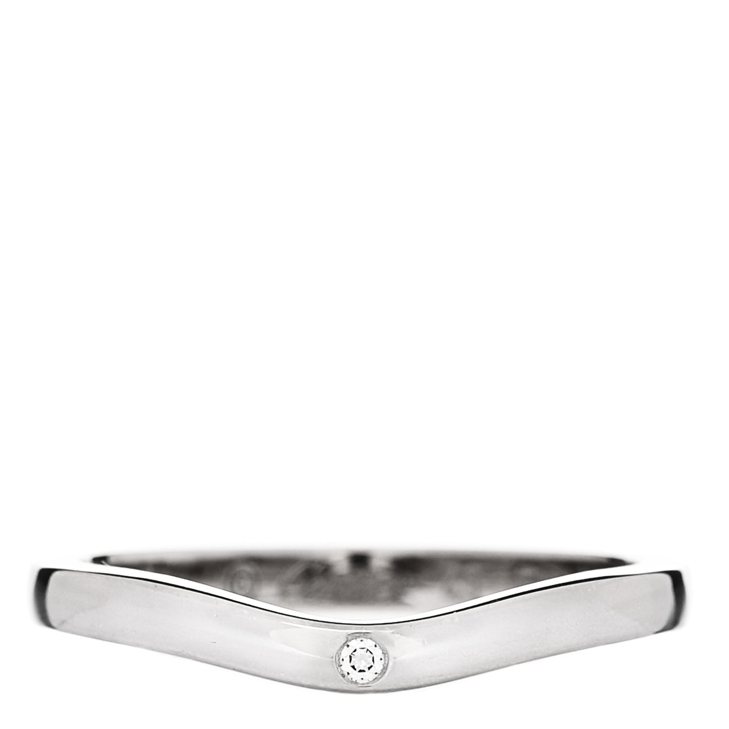 Platinum 3 Diamond Ballerine Wedding Band Ring 49 4.75