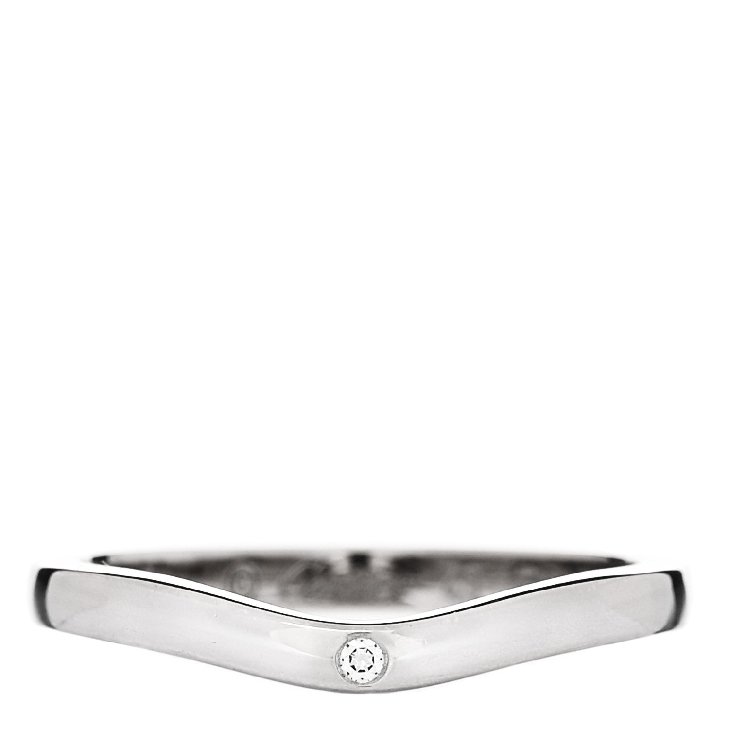 Cartier Platinum 3 Diamond Ballerine Wedding Band Ring 49 4.75 1 of 5