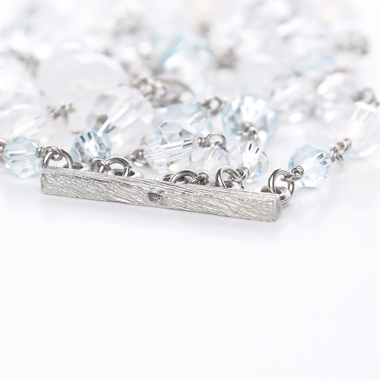 Multi Strand CC Necklace Silver Blue
