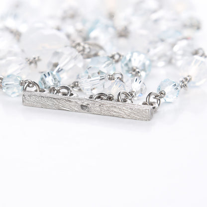 Chanel Multi Strand CC Necklace Silver Blue 5 of 6