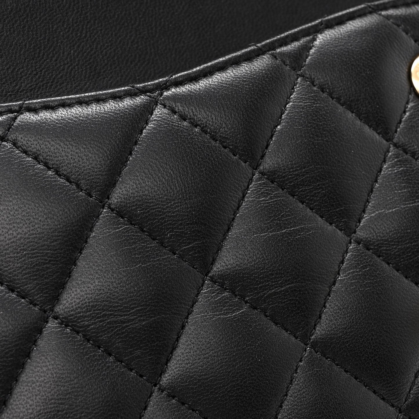Lambskin Quilted Medium Double Flap Black