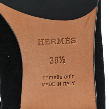 Hermes Stretch Velvet Goatskin Saint Honore Ankle Boots 38.5 Black 6 of 8