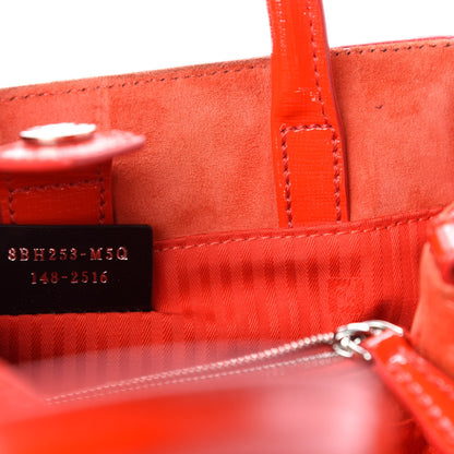 Fendi Vitello Vernice Camoscio Petite 2Jours Tote Papavero 11 of 12