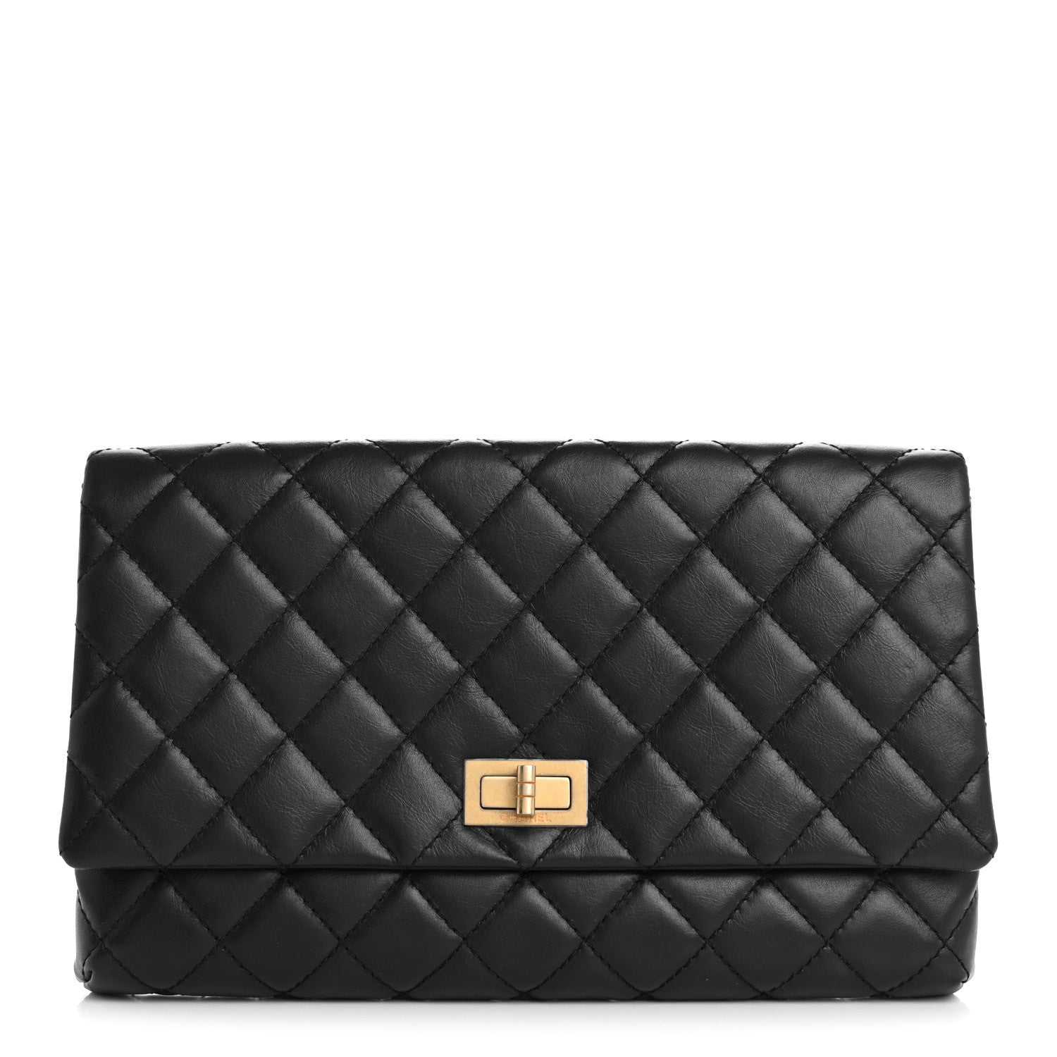 Chanel Aged Calfskin Quilted Reissue 2.55 Clutch Black 1 of 7