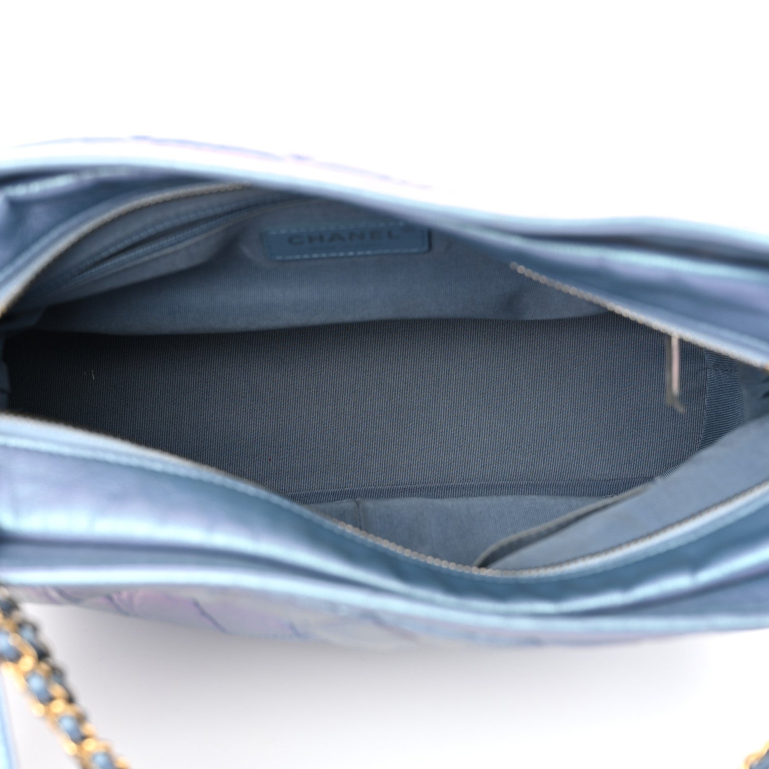 Chanel Iridescent Aged Calfskin Quilted Medium Gabrielle Hobo Blue 5 of 13