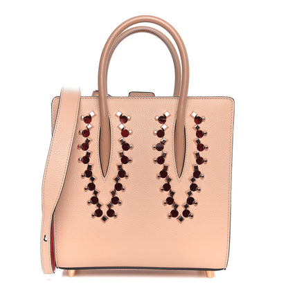 Christian Louboutin Calfskin Patent Studded Small Paloma Naturel Rose Gold 1 of 7