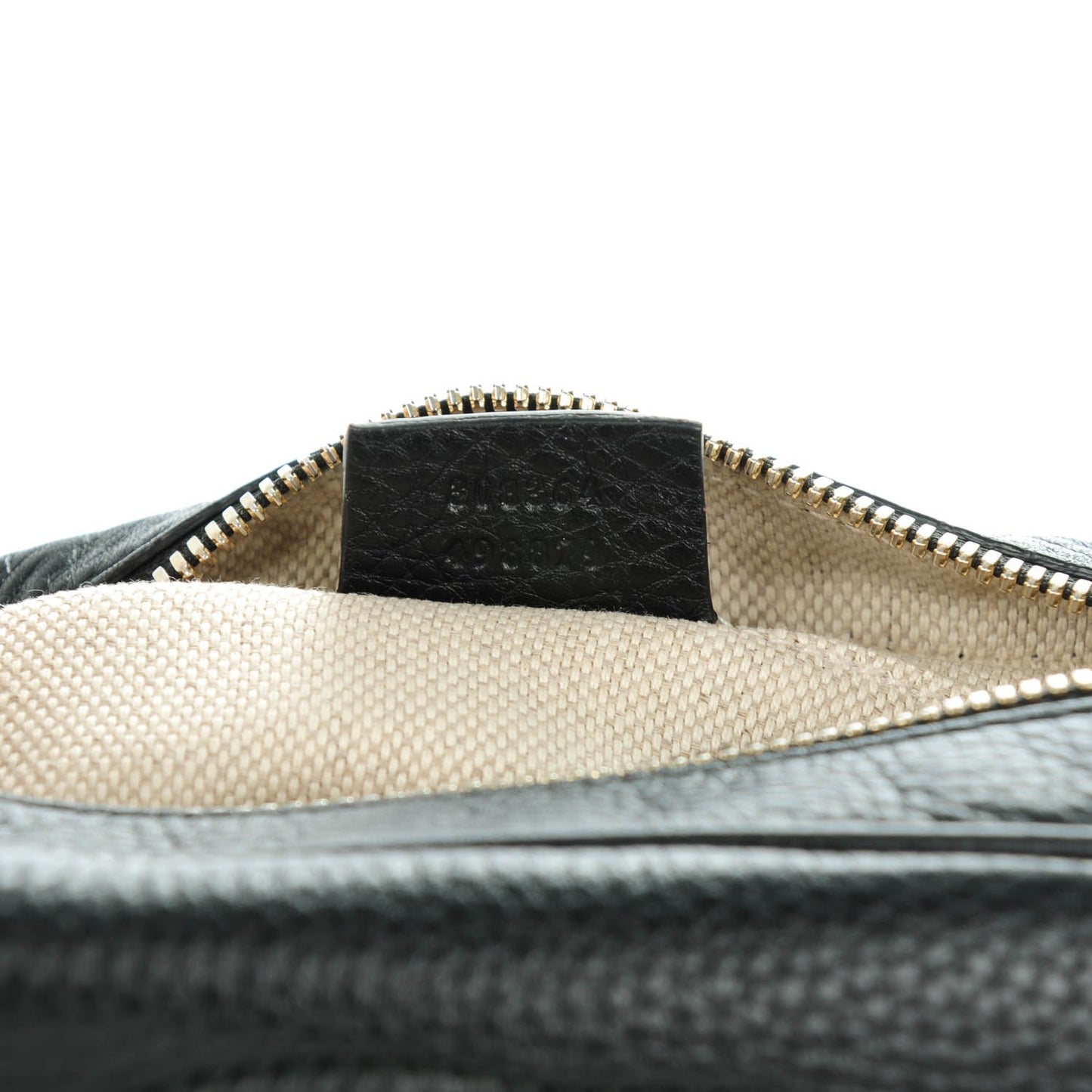 Pebbled Calfskin Small Soho Disco Bag Black