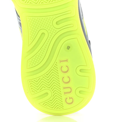 Gucci Fabric Mens Ultrapace R Mid Top Sneakers 10 Grey Neon Yellow Silver Loess 6 of 9