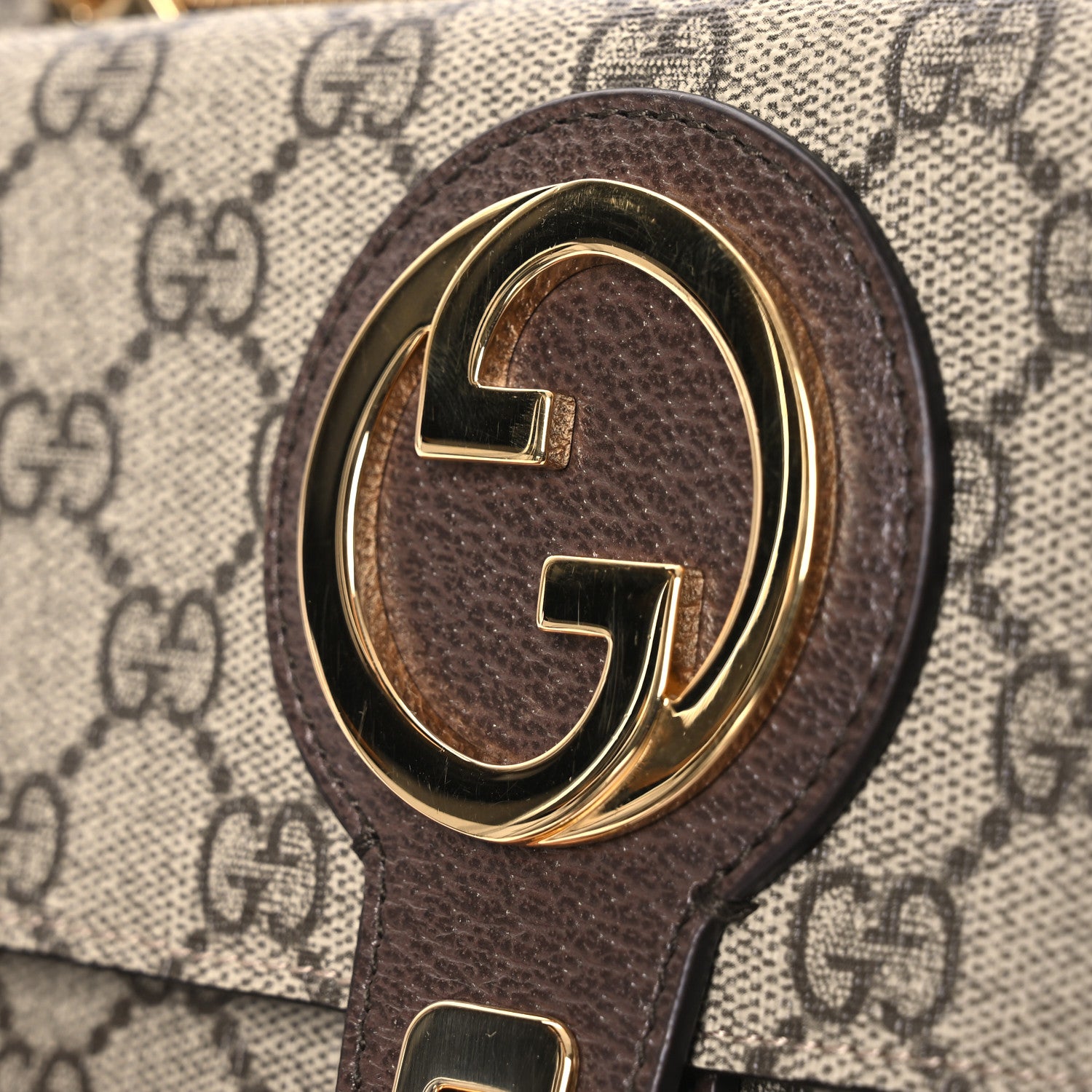 Gucci GG Supreme Monogram Textured Dollar Calfskin Blondie Belt Bag Beige Ebony New Acero 12 of 14