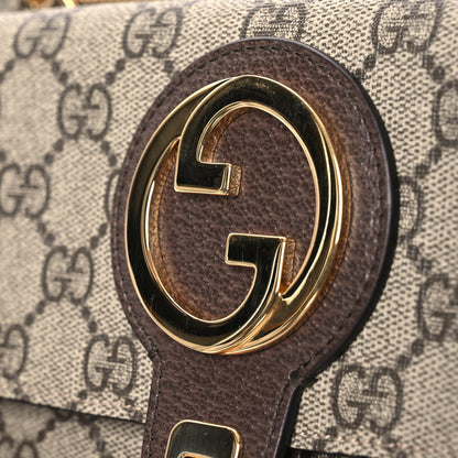 Gucci GG Supreme Monogram Textured Dollar Calfskin Blondie Belt Bag Beige Ebony New Acero 12 of 14