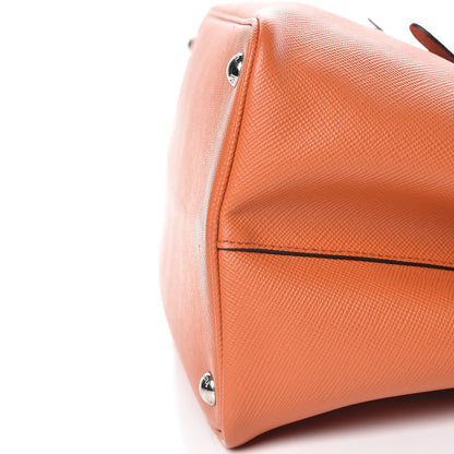 Prada Saffiano Cuir Medium Double Handle Tote Papaya 10 of 11