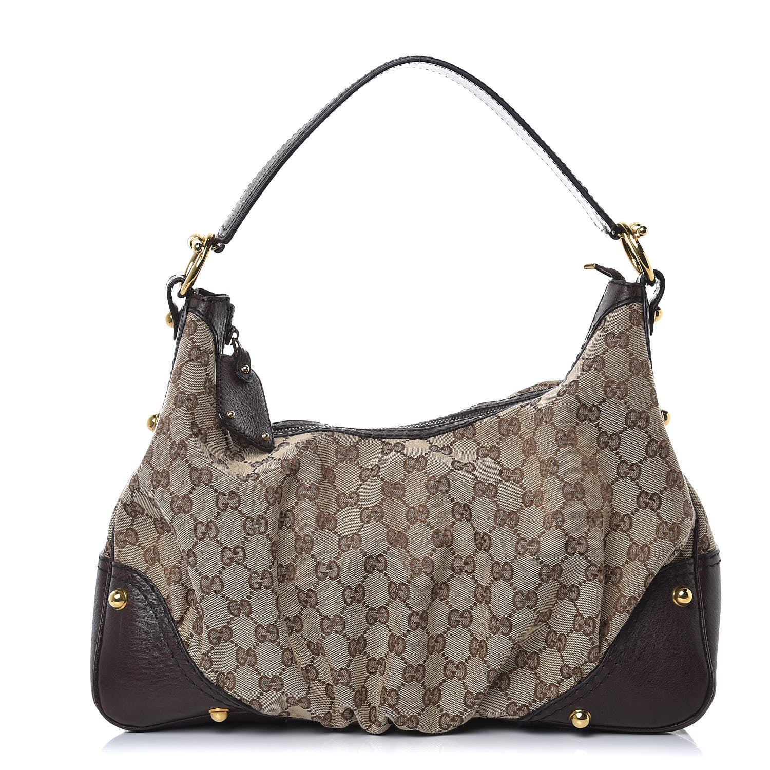 Gucci Monogram Medium Jockey Hobo Dark Brown 1 of 7