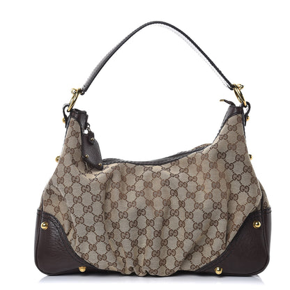 Gucci Monogram Medium Jockey Hobo Dark Brown 1 of 7