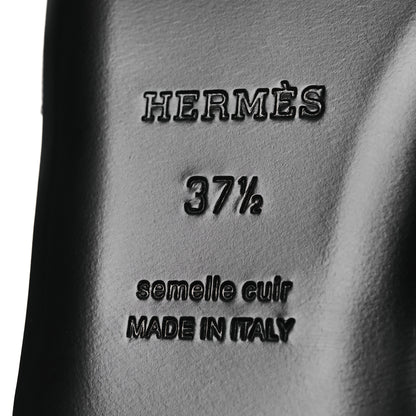 Hermes Goatskin Oz Mules 37.5 Black 8 of 12