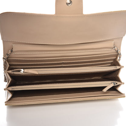 Chanel Patent Calfskin Quilted Brilliant East West Flap Clutch Beige 5 of 8