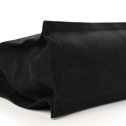 Saint Laurent Linen Calfskin Camouflage Rive Gauche Tote Black 9 of 12