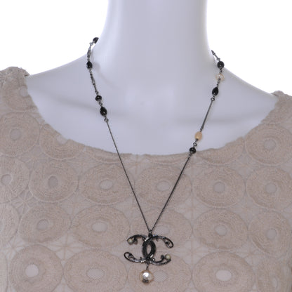 Chanel Crystal CC Pearl Drop Necklace 2 of 5