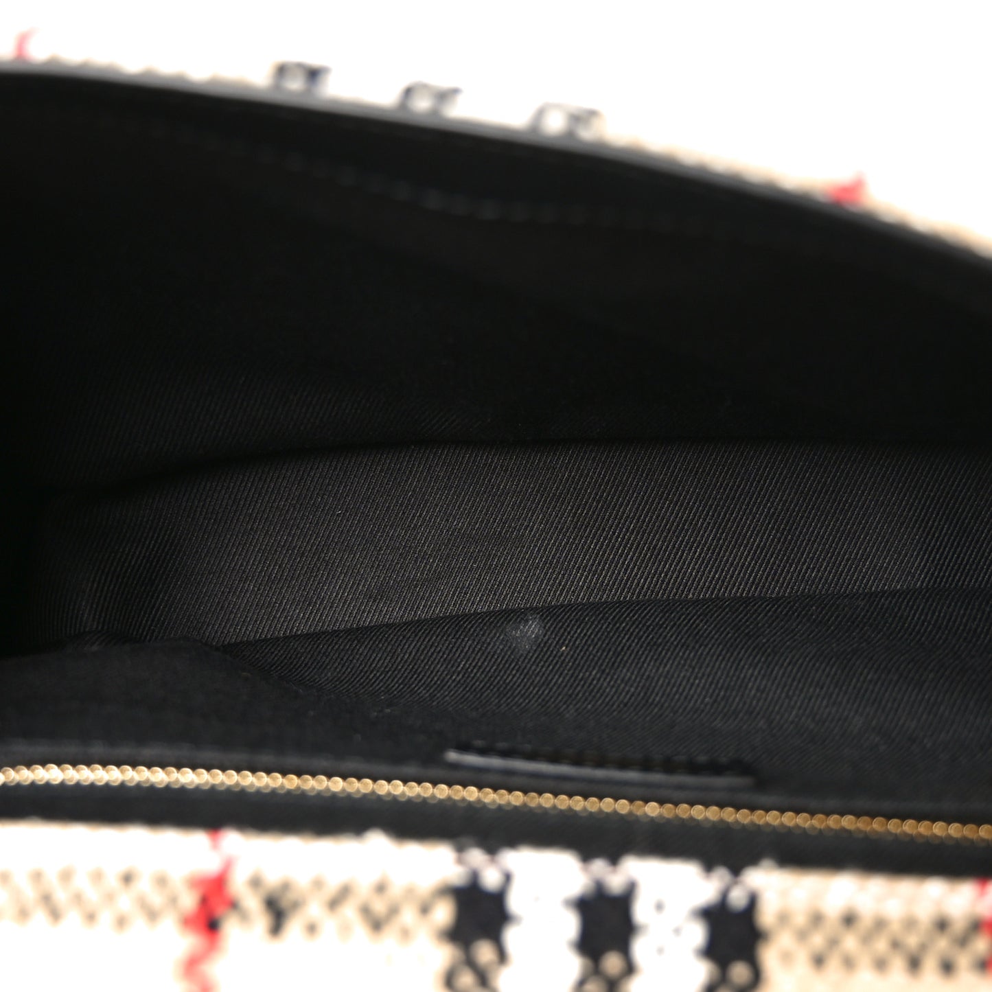 BURBERRY Calfskin Boucle Check Medium Lola Chain Bag Archive Beige