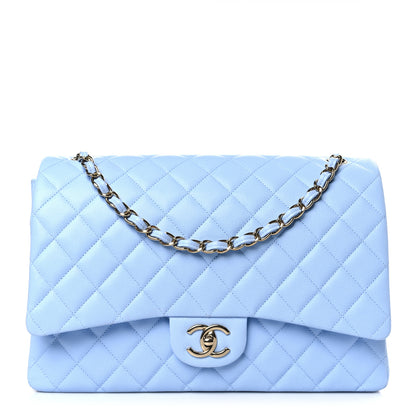 Chanel Caviar Quilted Maxi Double Flap Light Blue 1 of 10