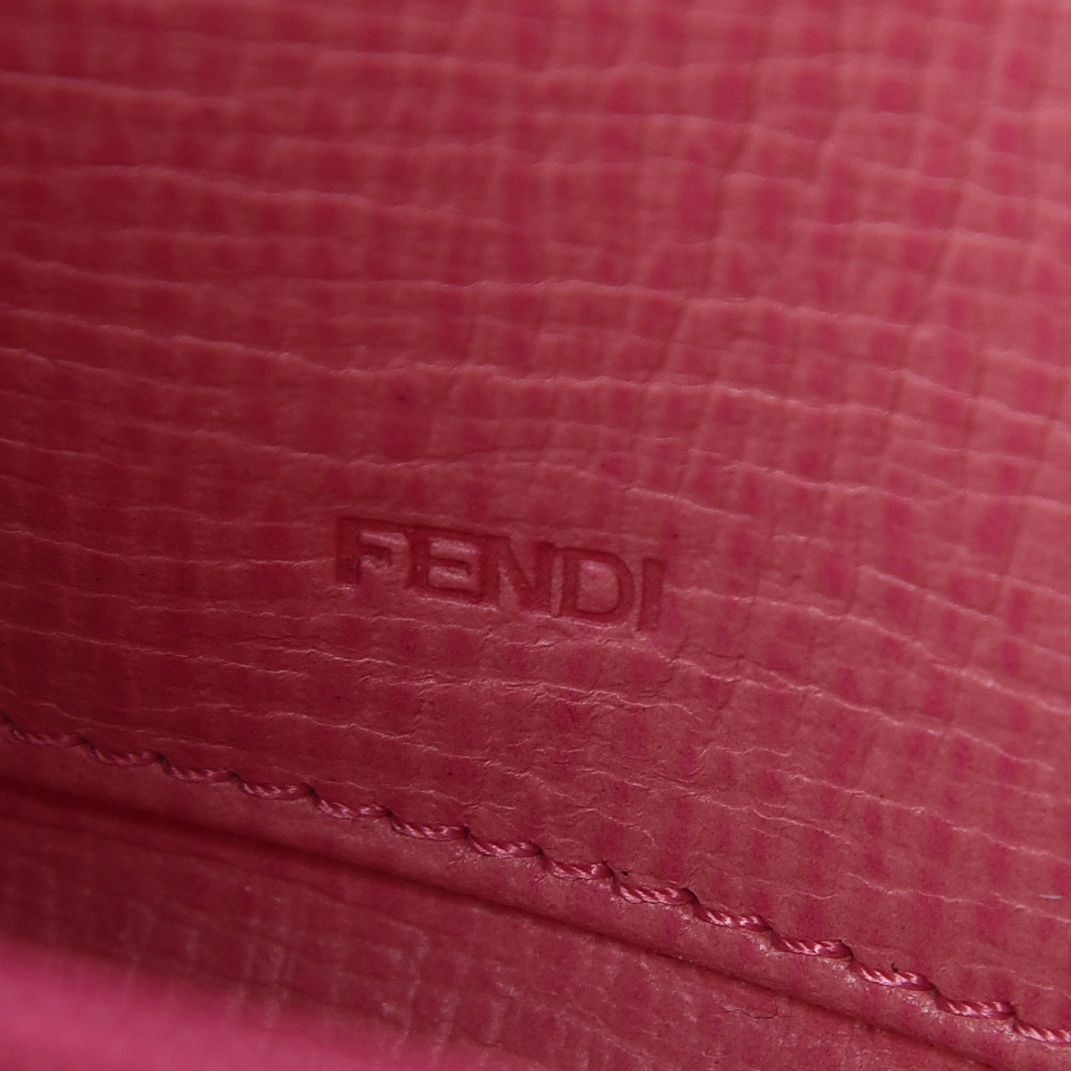 Fendi Zucca Spalmati Vitello Elite Zip Around Wallet Tobacco Fuxia Fragola 7 of 7