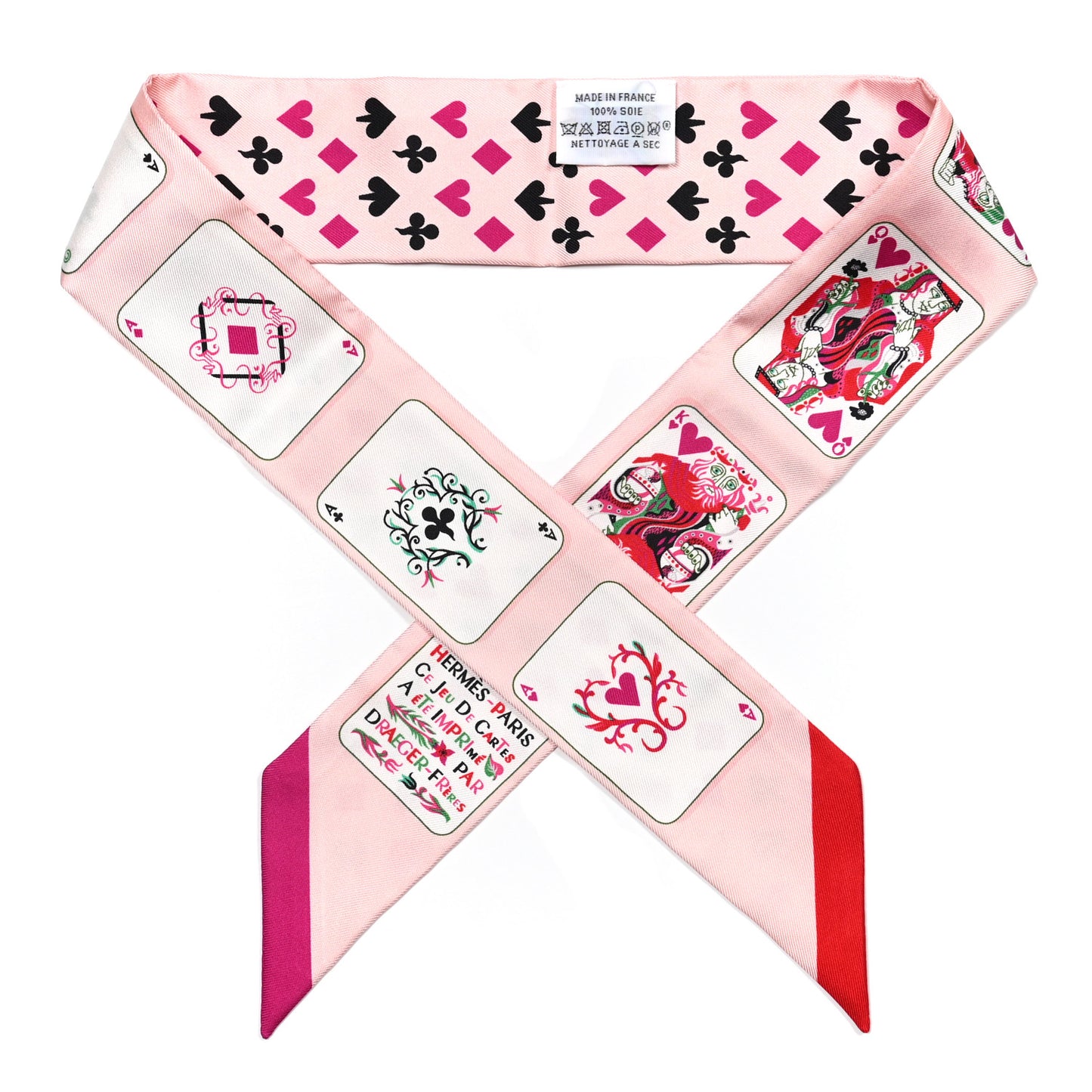 Silk Jeu de Cartes Twilly Rose Nacre Fuchsia Rouge