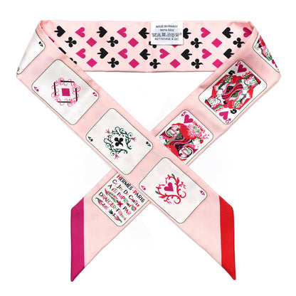 Hermes Silk Jeu de Cartes Twilly Rose Nacre Fuchsia Rouge 1 of 4