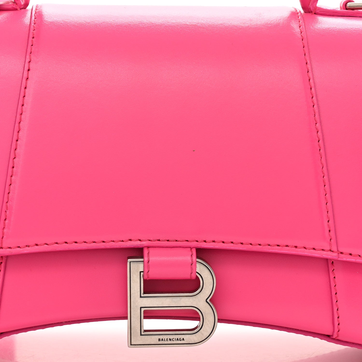 Balenciaga Shiny Box Calfskin Small Hourglass Top Handle Bag Acid Fuchsia 7 of 11