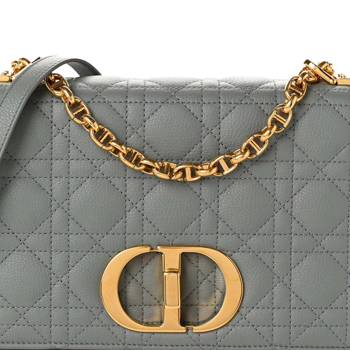 Christian Dior Supple Calfskin Cannage Medium Caro Bag Ethereal Grey 8 of 10