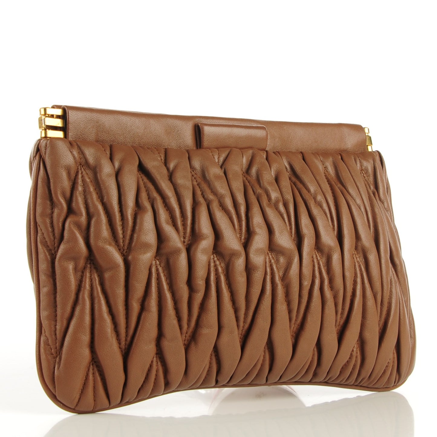 Nappa Matelasse Clutch Palissandro