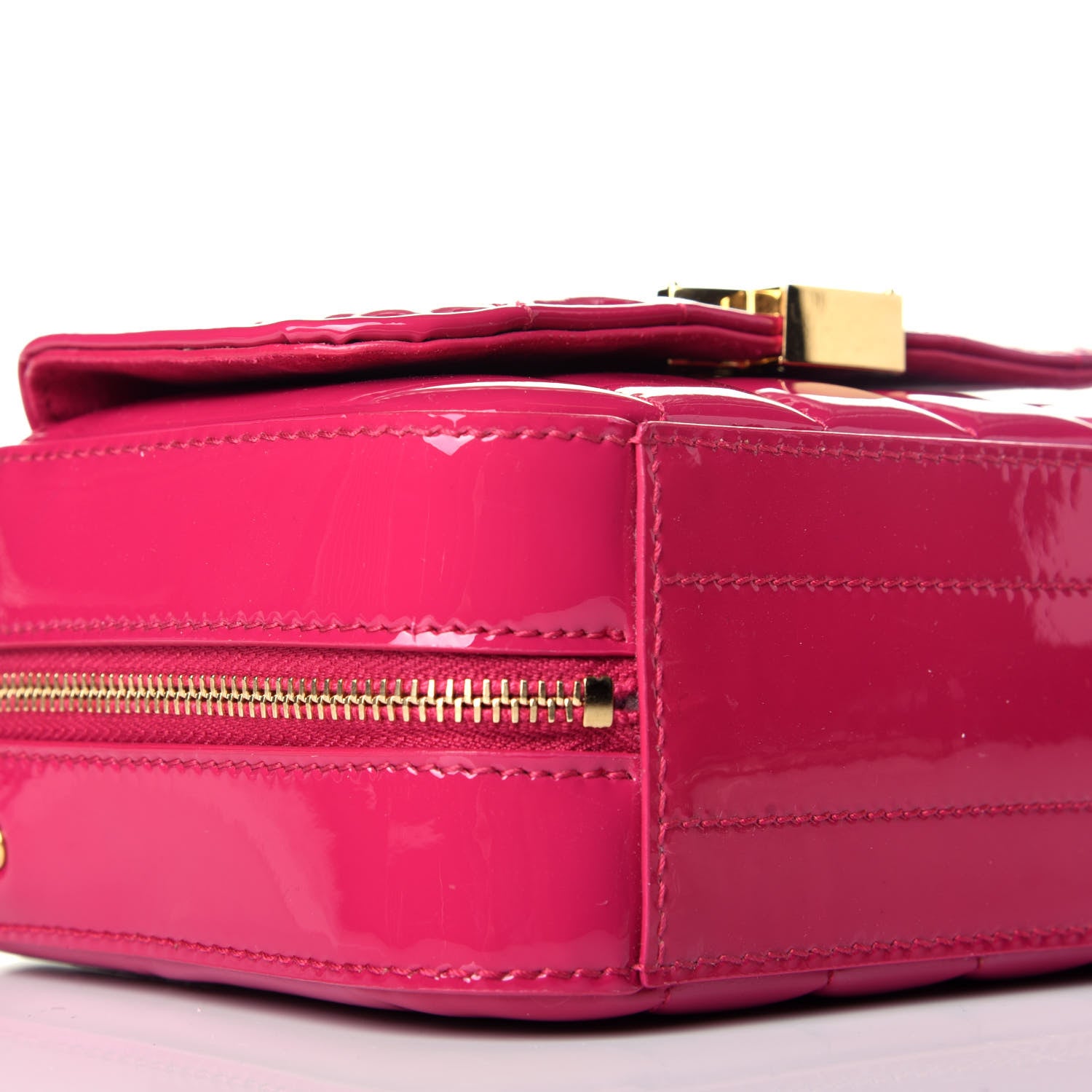 Saint Laurent Patent Matelasse Monogram Toy Vicky Camera Bag Bubblegum 8 of 9