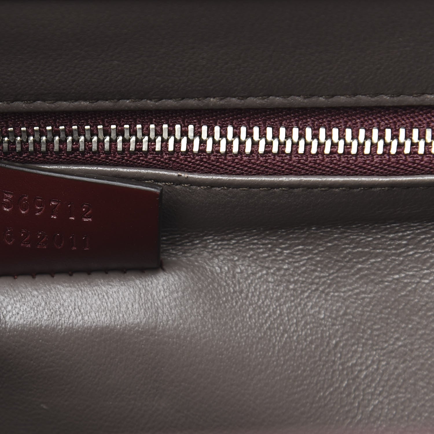 Gucci Smooth Calfskin Small Zumi Top Handle Bag Vintage Bordeaux White Friky Taupe 8 of 12
