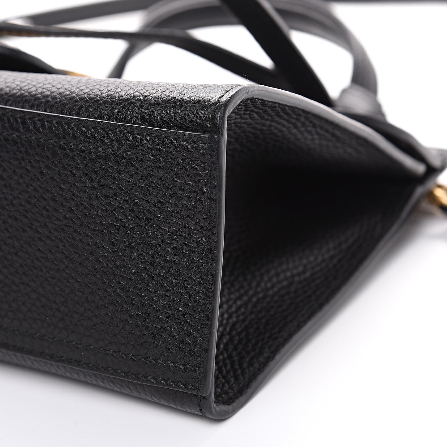 Calfskin Mini GG Marmont Top Handle Bag Black