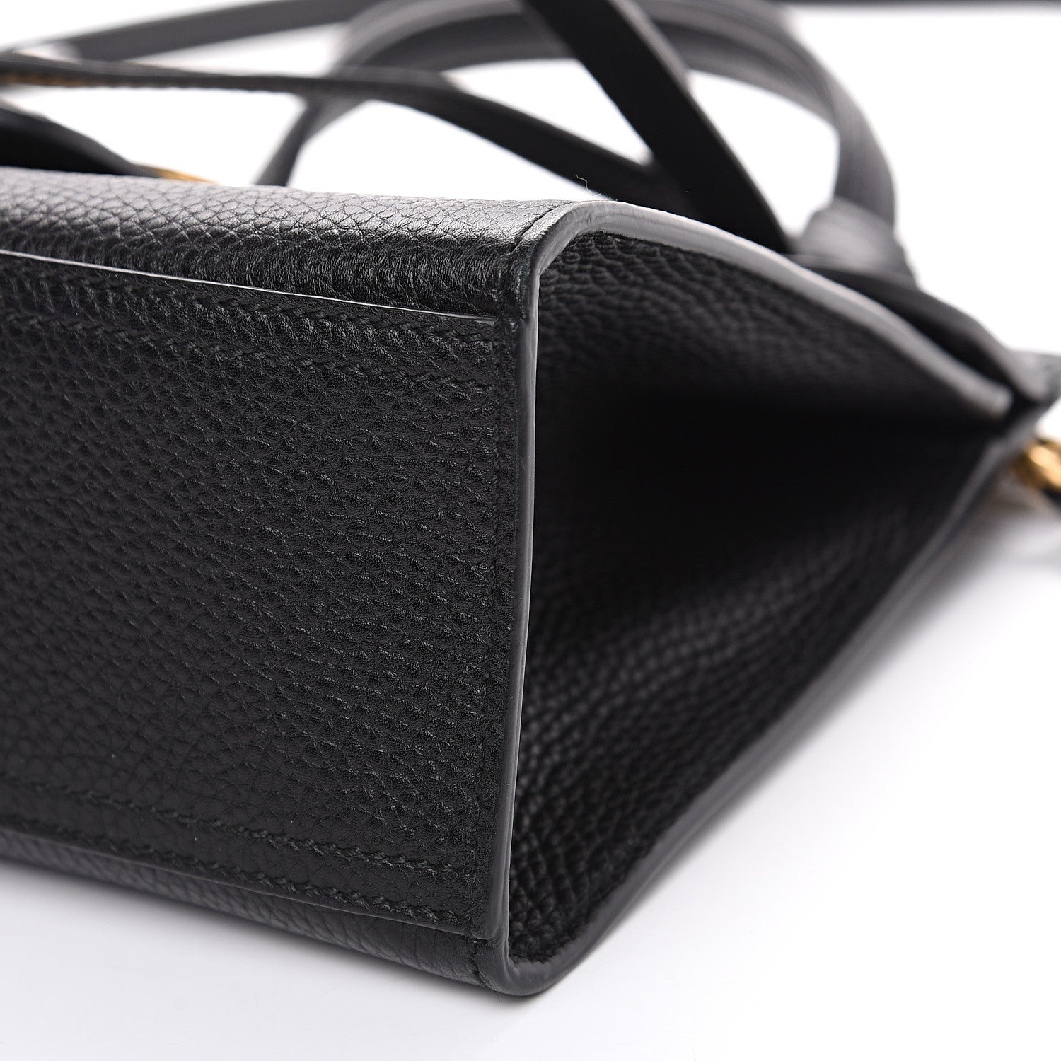 Gucci Calfskin Mini GG Marmont Top Handle Bag Black 8 of 10