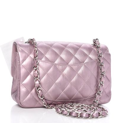Chanel Metallic Calfskin Quilted Mini Rectangular Flap Pink 3 of 10