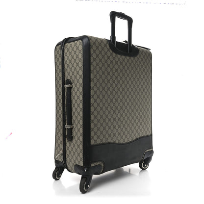 Gucci GG Supreme Monogram Four Wheel Suitcase Black 2 of 14