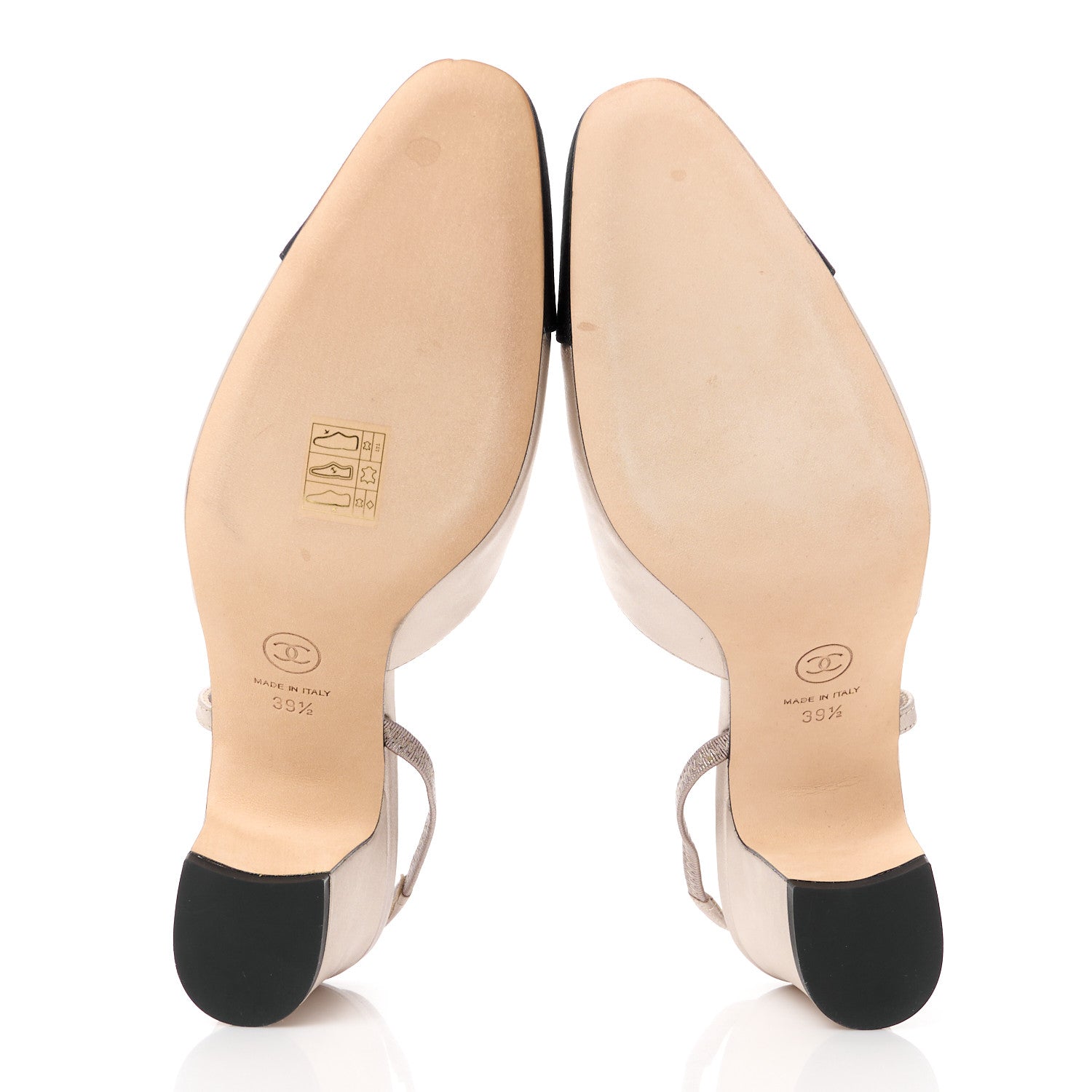 Chanel Laminated Cap Toe CC Slingback Pumps 39.5 Copper Black 5 of 9