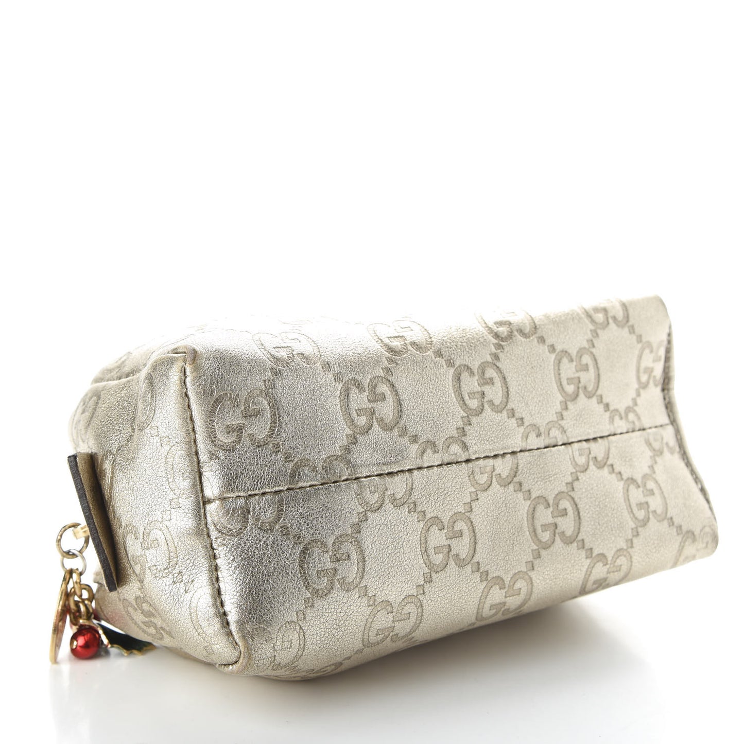 Metallic Guccissima Small Cosmetic Case Gold