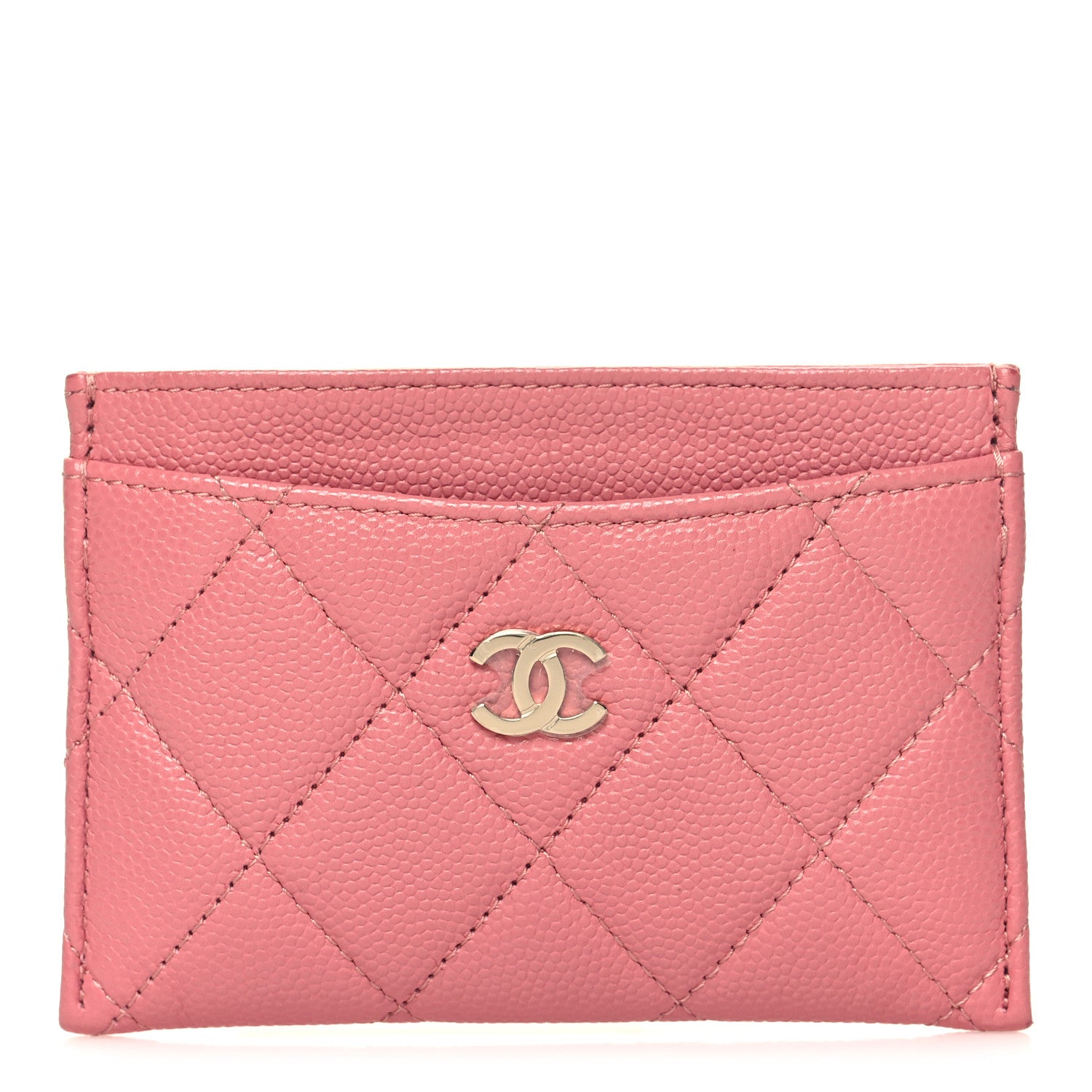 Chanel Caviar Quilted Card Holder Pink 1 of 10