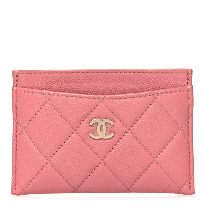 Chanel Caviar Quilted Card Holder Pink 1 of 10