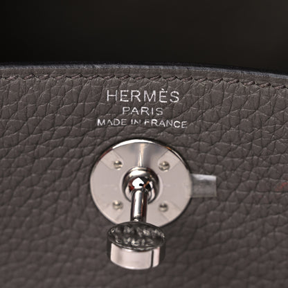 Hermes Taurillon Clemence Mini Lindy 20 Etain 6 of 16