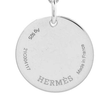 Hermes Sterling Silver 18K Rose Gold PM Ex-Libris Pendant Necklace 6 of 7