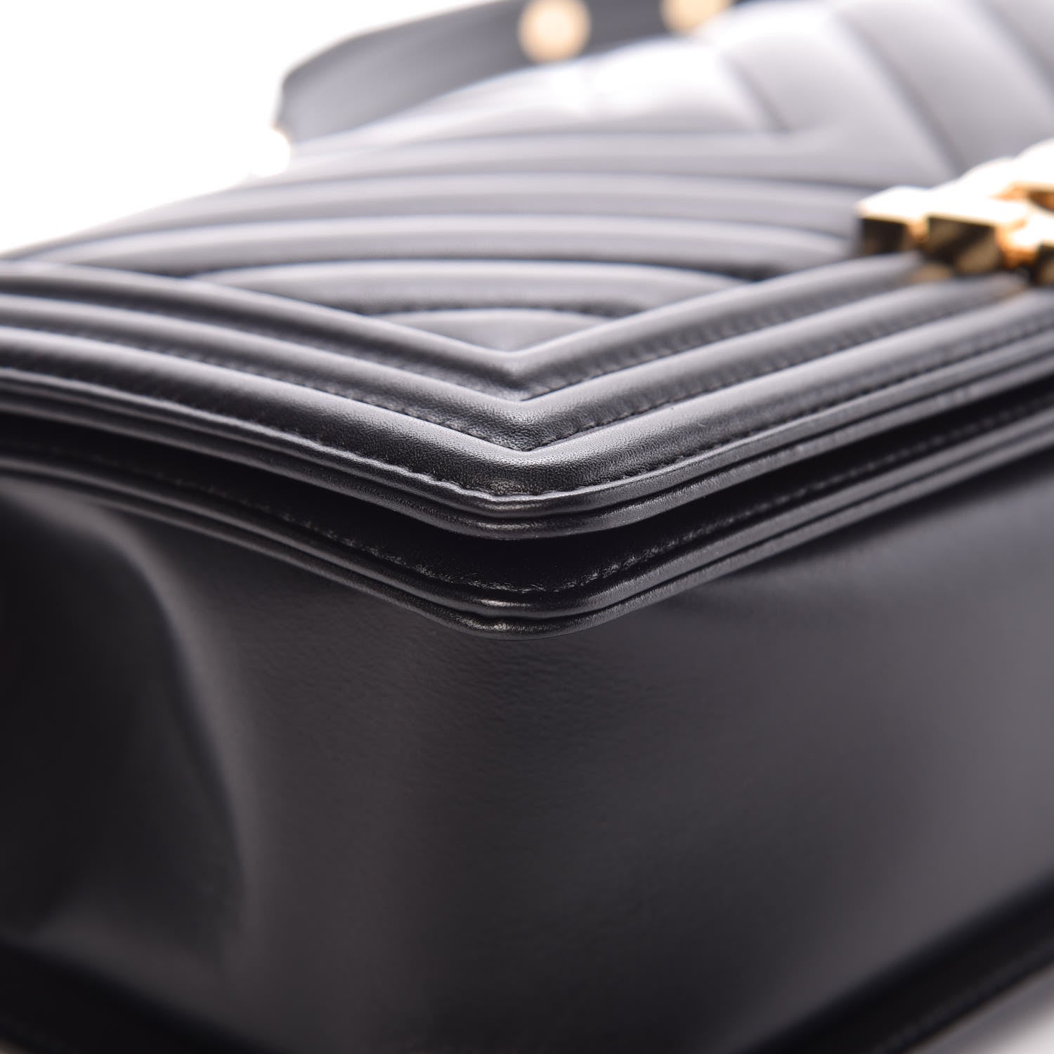Chanel Lambskin Chevron Medium Boy Flap Black 8 of 12