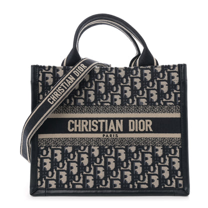 Christian Dior Oblique Calfskin Small Book Tote With Strap Blue Multicolor 1 of 10