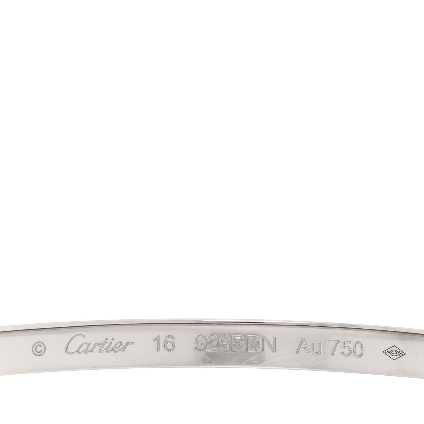 18K White Gold Small LOVE Bracelet 16