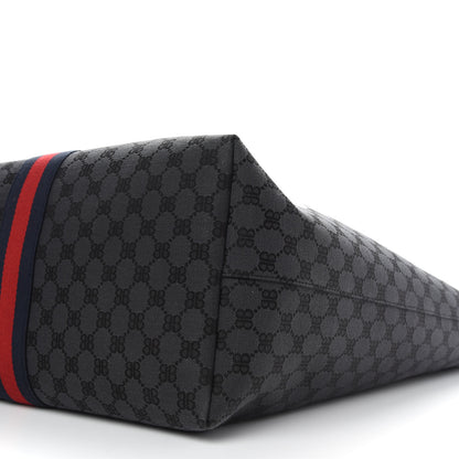 Gucci X BALENCIAGA BB Monogram Web Graffiti Large Ophidia Shopping Tote Black 9 of 9