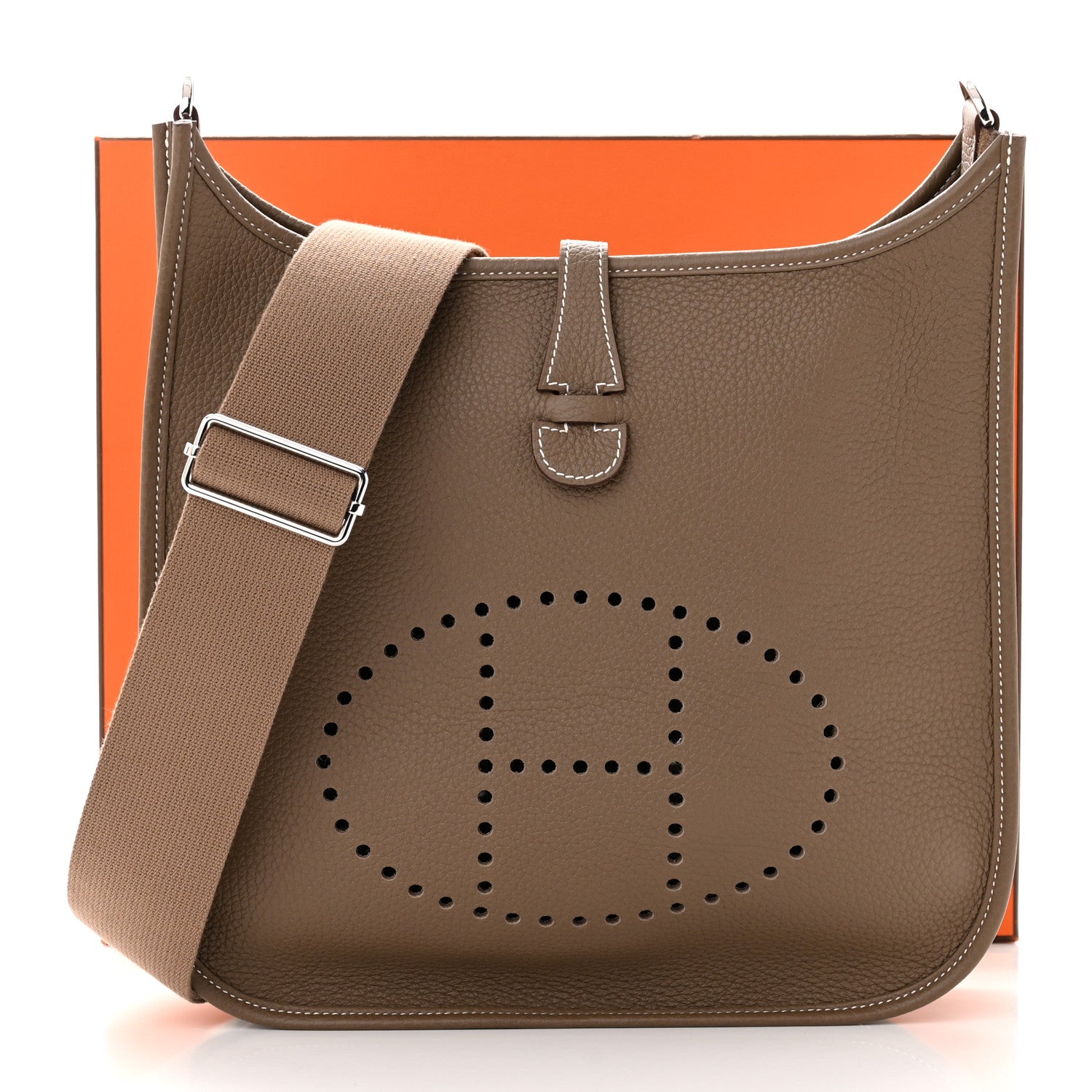 Hermes Taurillon Clemence Evelyne III PM Etoupe 11 of 11