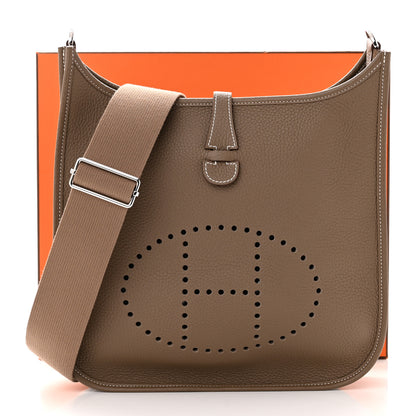 Hermes Taurillon Clemence Evelyne III PM Etoupe 11 of 11