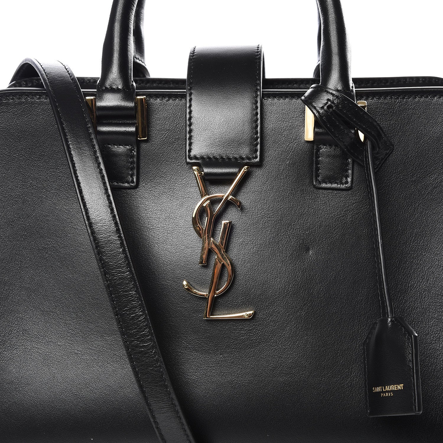 Saint Laurent Calfskin Monogram Baby Cabas Black 10 of 10