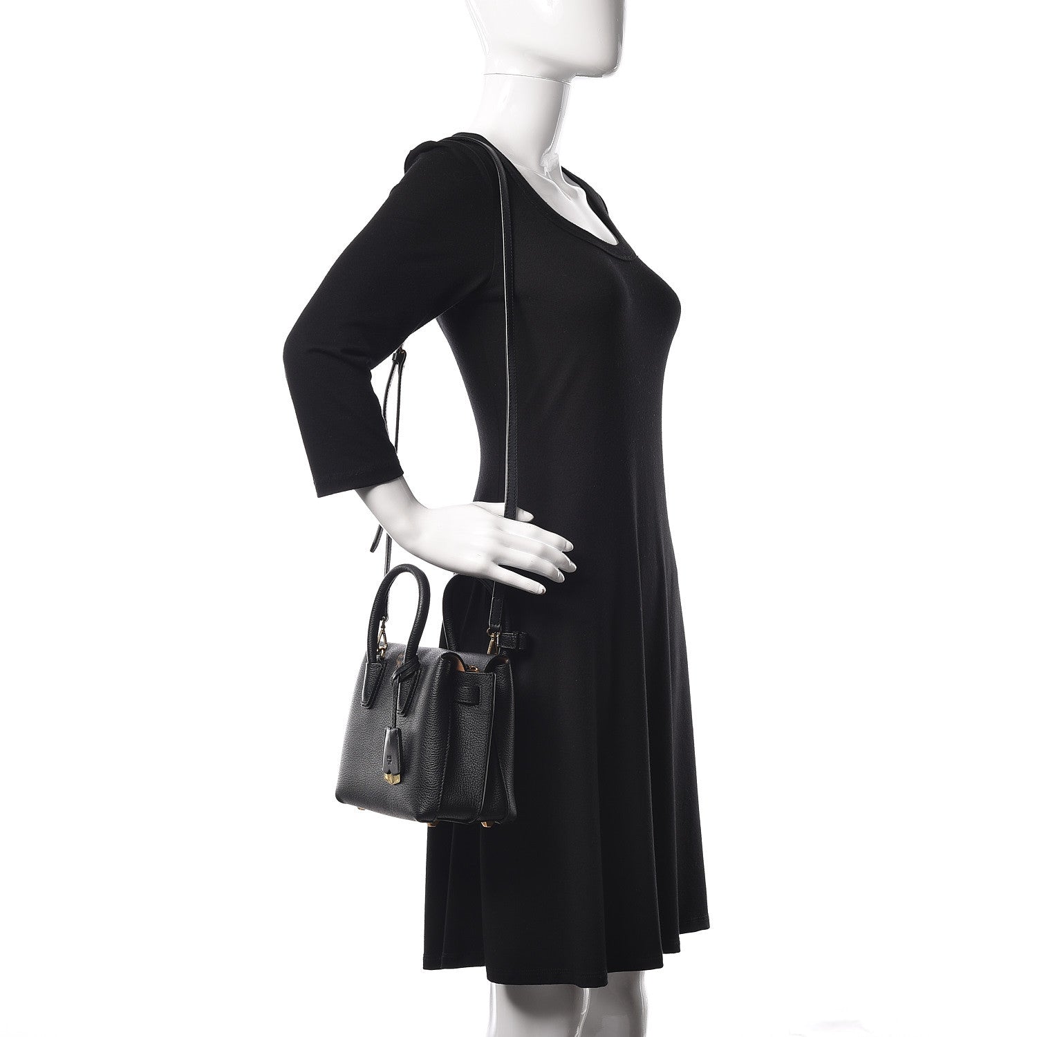MCM Grained Calfskin Mini Milla Tote Black 2 of 10