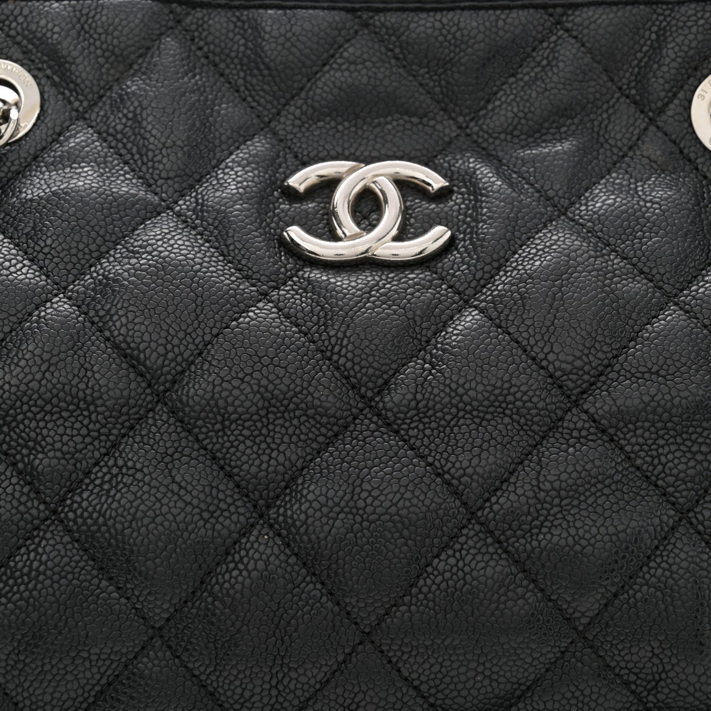 Caviar Quilted French Riviera Tote Black